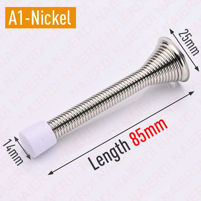 Pack Of 2 Flexible Spring Door Stops Satin Nickel