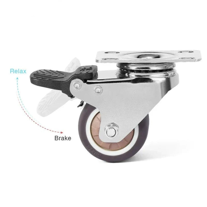 Pack Of 4 Heavy Duty Swivel Casters With Brake