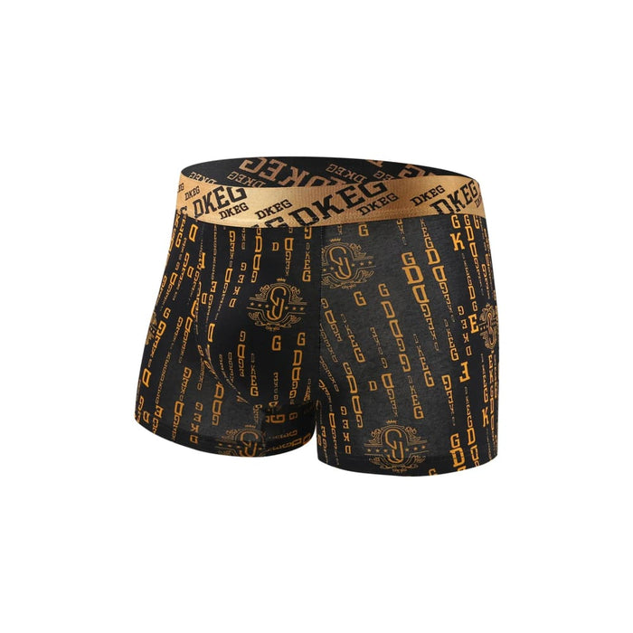 Pack of 4 Mens Black Gold Print Cotton Antibacterial