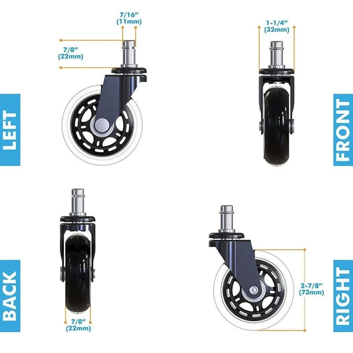 Pack Of 5 3 Universal Office Chair Casters 60kg Capacity