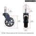 Pack Of 5 3 Universal Office Chair Casters 60kg Capacity