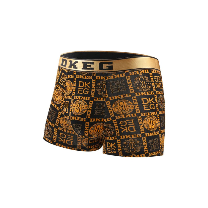 Pack of 5 Deluxe Black Gold Printed Cotton Boxer Shorts Mens