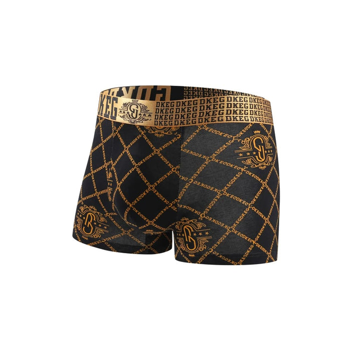 Pack of 5 Deluxe Black Gold Printed Cotton Boxer Shorts Mens