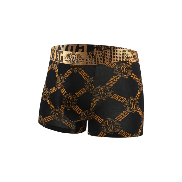 Pack of 5 Deluxe Black Gold Printed Cotton Boxer Shorts Mens