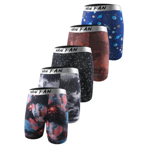 Pack of 5 Mens Printed Ice Silk Anti Wear Leg Block Sports