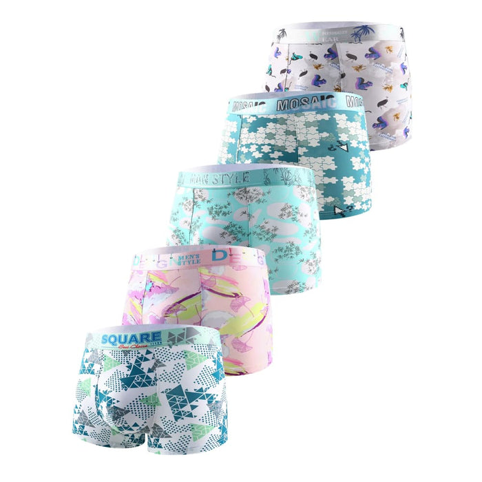 Pack of 5 Mens Printed Sports Boxers