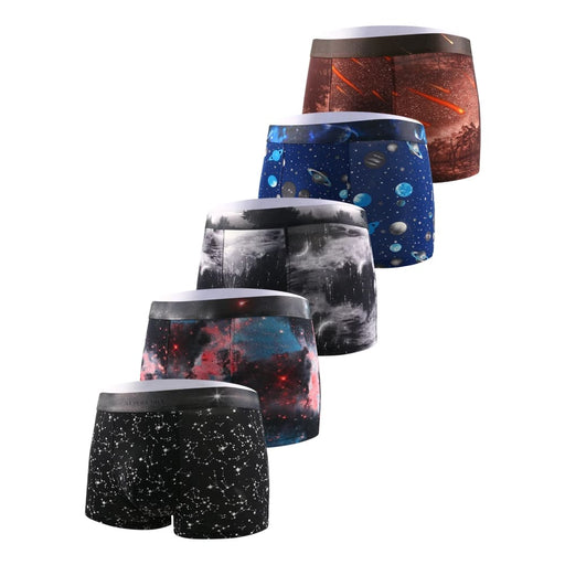 Pack of 5 Mens Star Print Cool Comfortable Anti Bacterial