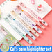 Pack of 6 Kawaii Cat Claw Highlighters Fluorescent Art