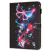 Painted Leather Smart Tablet Case Fluorescent Butterflies