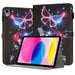 Painted Leather Smart Tablet Case Fluorescent Butterflies