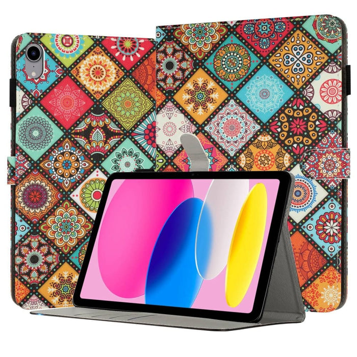 Painted Leather Smart Tablet Case Fluorescent Butterflies