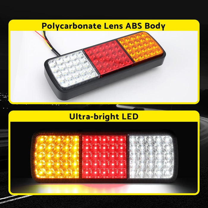Pair 75 Led Tail Lights Stop Reverse Indicator 12v Ute