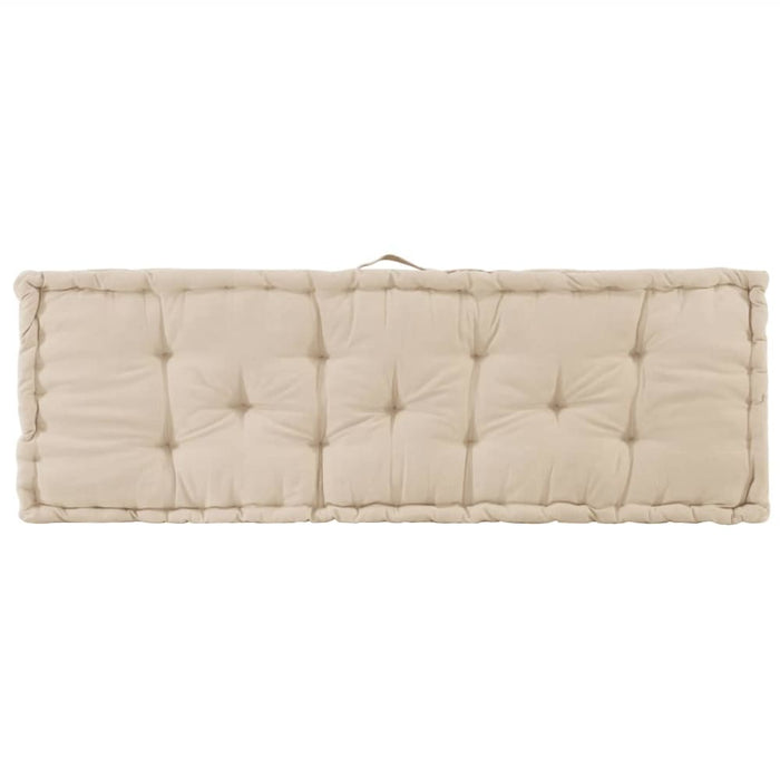 Pallet Floor Cushion Cotton 120x40x7 Cm Beige Anlik