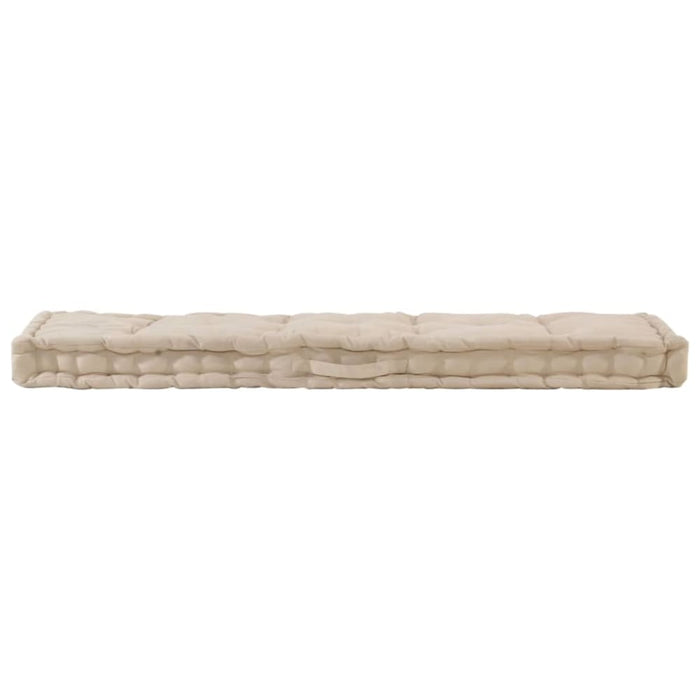 Pallet Floor Cushion Cotton 120x40x7 Cm Beige Anlik