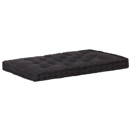 Pallet Floor Cushion Cotton 120x80x10 Cm Black Anlia