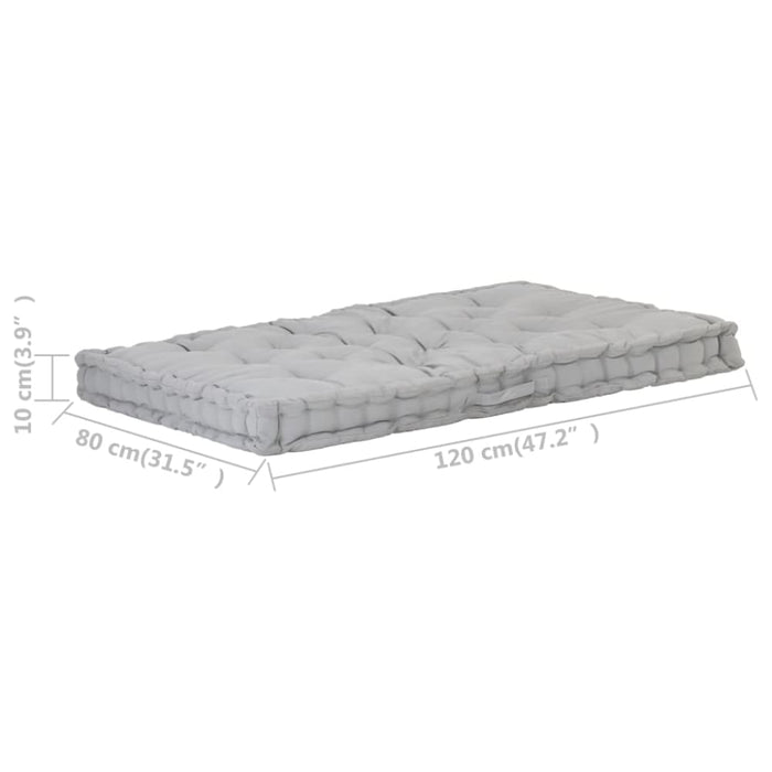 Pallet Floor Cushion Cotton 120x80x10 Cm Grey Anlin