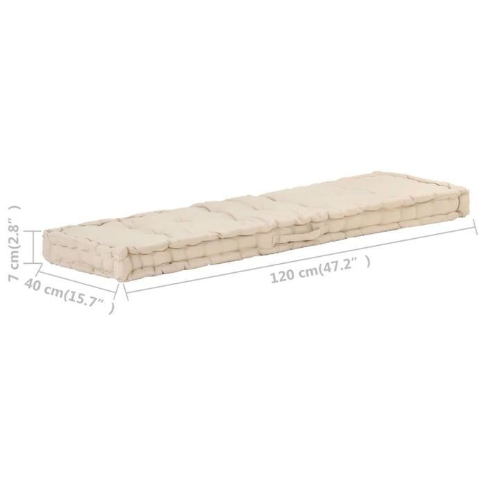 Pallet Floor Cushions 2 Pcs Cotton Beige Tbptlti