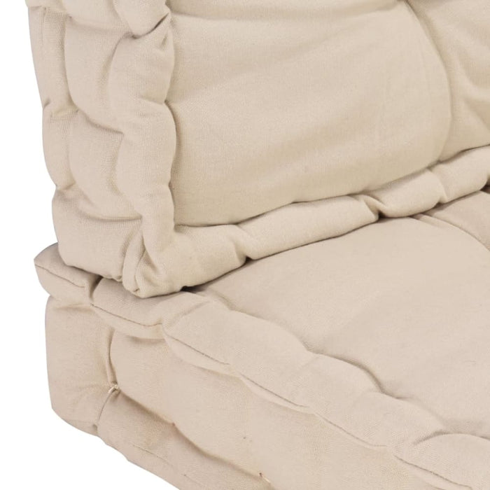Pallet Floor Cushions 2 Pcs Cotton Beige Tbptlti