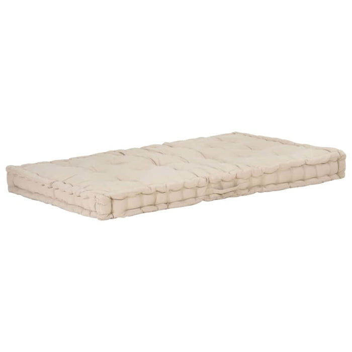 Pallet Floor Cushions 2 Pcs Cotton Beige Tbptlti