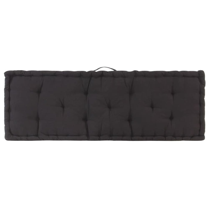 Pallet Floor Cushions 2 Pcs Cotton Black Tbptlta