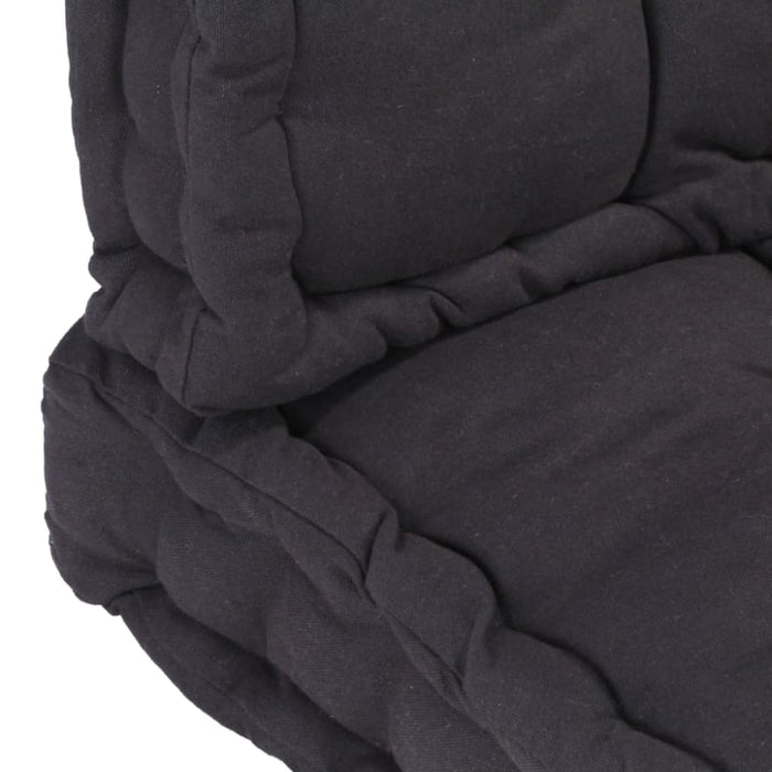 Pallet Floor Cushions 2 Pcs Cotton Black Tbptlta