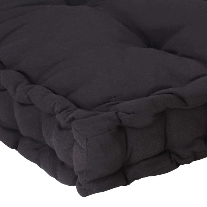 Pallet Floor Cushions 2 Pcs Cotton Black Tbptlta