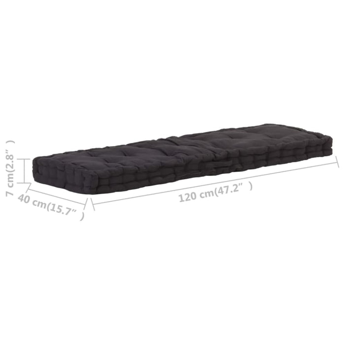 Pallet Floor Cushions 2 Pcs Cotton Black Tbptlta