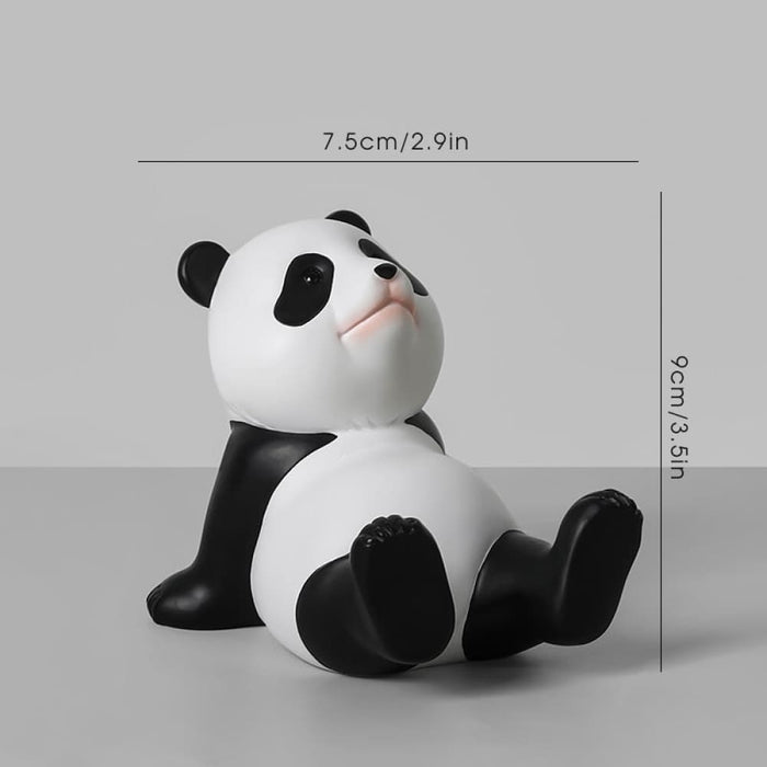 Panda Figurines for Interior Universal Mobile Stand Holder