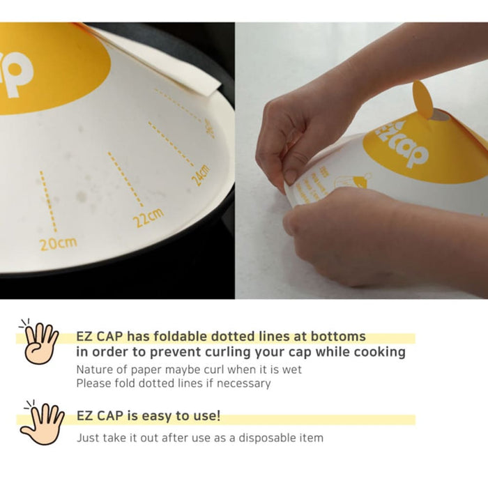Ez Cap 50x Paper Lid for Frypan Disposable Cooking Pan
