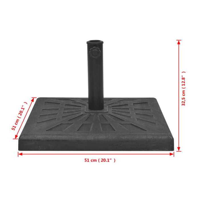Parasol Base Resin Square Black 19 Kg Atlpk