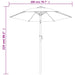 Parasol Green 200x211 Cm Aluminium Aixbp
