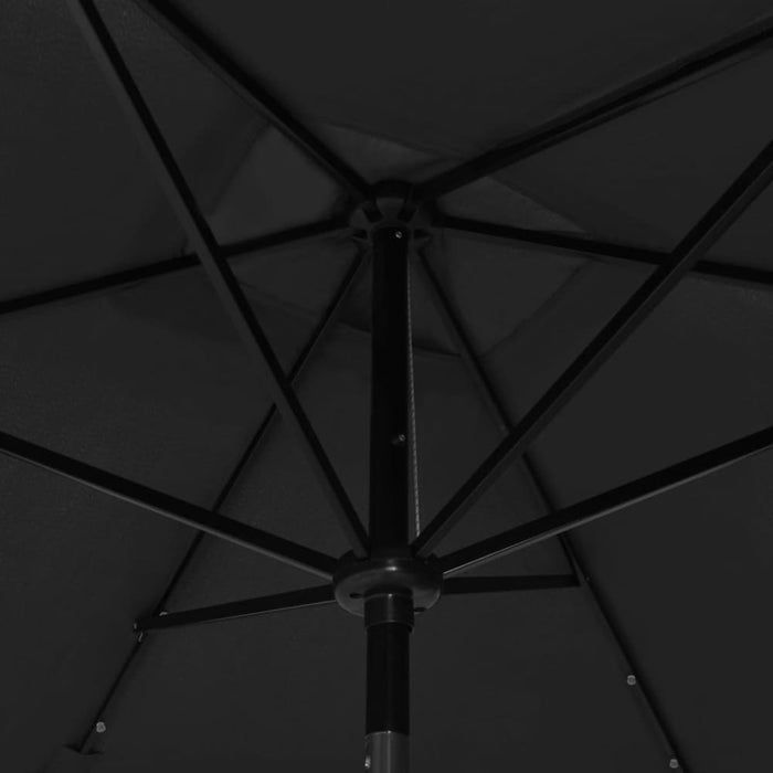 Parasol with Leds and Steel Pole Black 2x3 m Totikx
