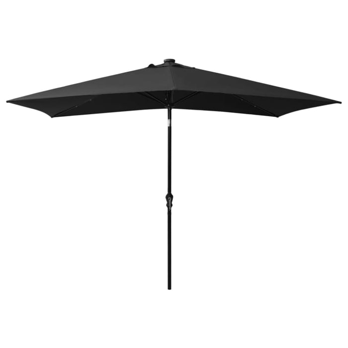 Parasol with Leds and Steel Pole Black 2x3 m Totikx