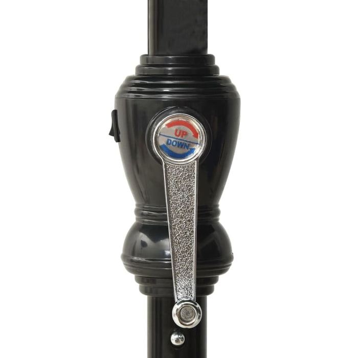 Parasol with Leds and Steel Pole Black 2x3 m Totikx