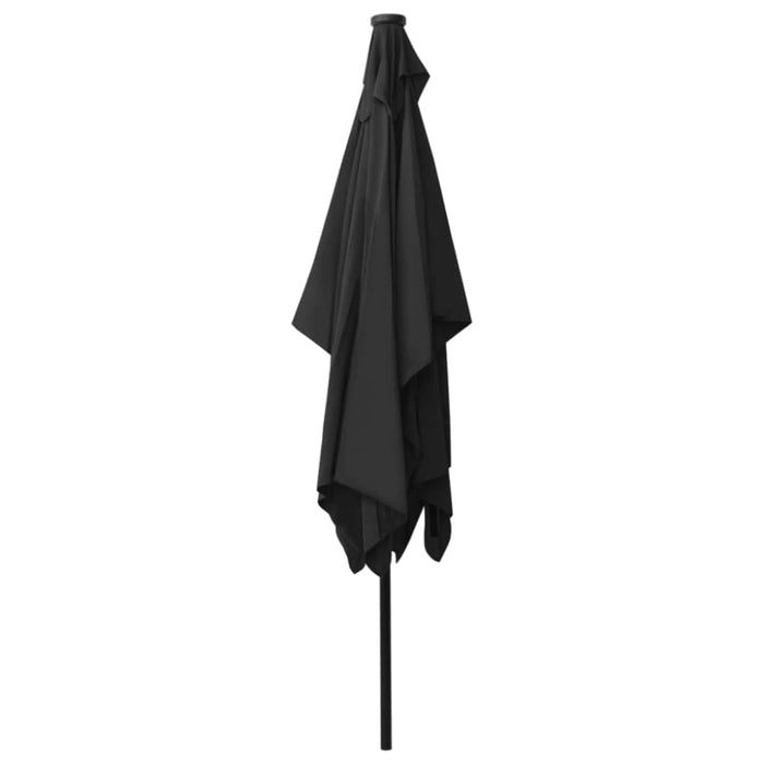Parasol with Leds and Steel Pole Black 2x3 m Totikx