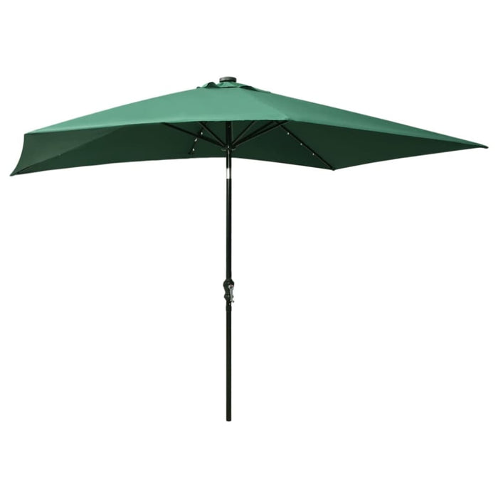 Parasol with Leds and Steel Pole Green 2x3 m Totinl