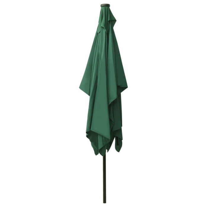 Parasol with Leds and Steel Pole Green 2x3 m Totinl