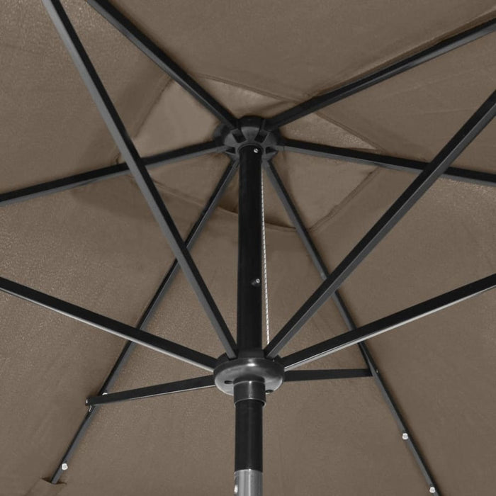 Parasol with Leds and Steel Pole Taupe 2x3 m Totink