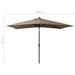 Parasol with Leds and Steel Pole Taupe 2x3 m Totink