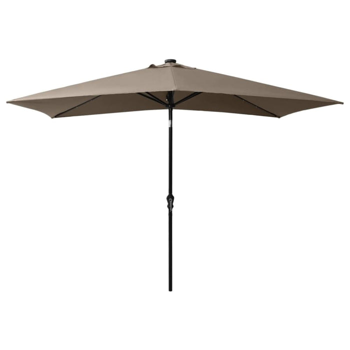 Parasol with Leds and Steel Pole Taupe 2x3 m Totink