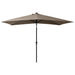 Parasol With Leds And Steel Pole Taupe 2x3 m Totink