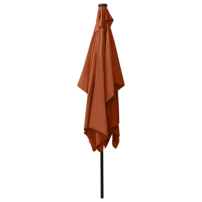 Parasol With Leds And Steel Pole Terracotta 2x3 m Totiko