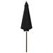 Parasol With Wooden Pole 300x258 Cm Black Aioxa