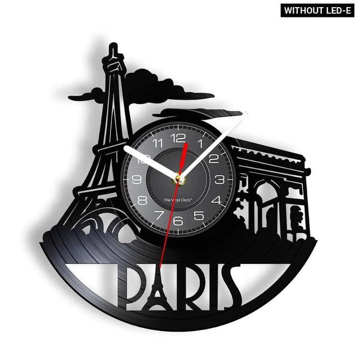 Paris London Vinyl Record Wall Clock