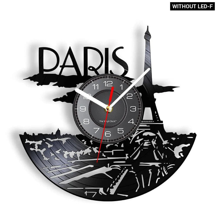 Paris London Vinyl Record Wall Clock