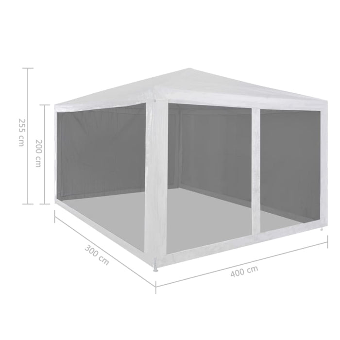 Party Tent with 4 Mesh Sidewalls 4x3 m Apobk