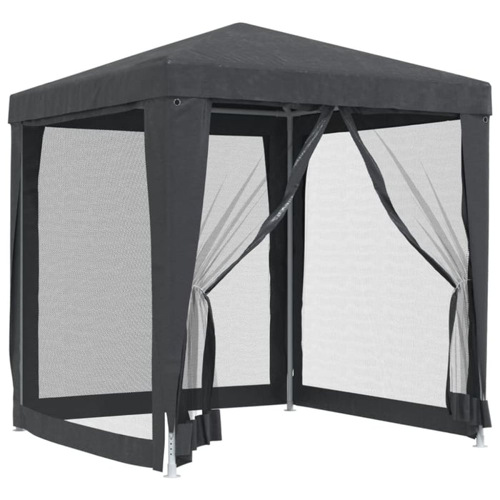 Party Tent with 4 Mesh Sidewalls Anthracite 2x2 m Hdpe