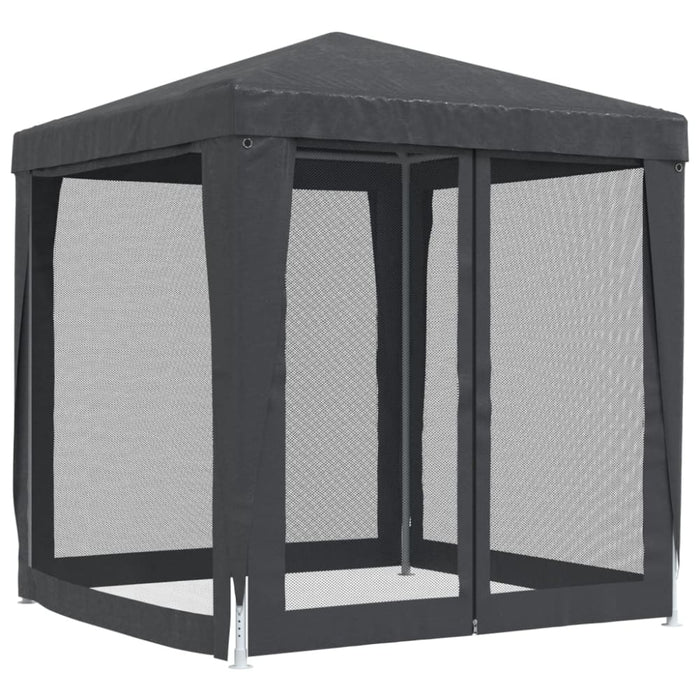Party Tent with 4 Mesh Sidewalls Anthracite 2x2 m Hdpe