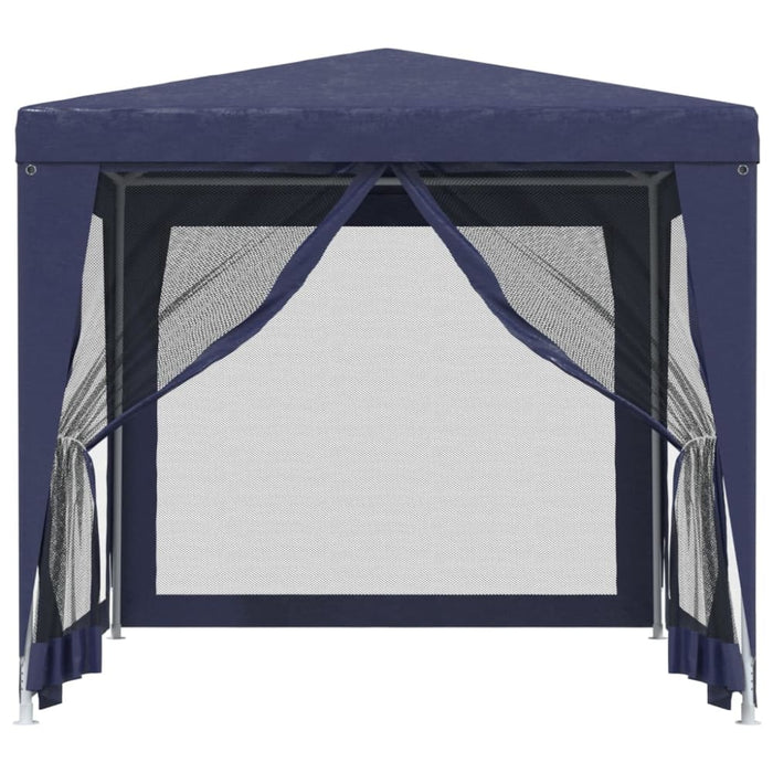 Party Tent With 4 Mesh Sidewalls Blue 2.5x2.5 m Hdpe Tokxxx