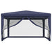 Party Tent With 4 Mesh Sidewalls Blue 4x4 m Hdpe Tokxpx